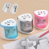 Electric Two Holes Pencil Sharpener Desktop Student Automatic Pencil Sharpeners for Art Painting Stationery Supplies