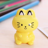 Student Cute Kawaii Cartoon Cat Plastic School Pencil Sharpener For Kids Stationery Gift 6302