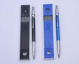 Metal Mechanical Pencils 2.0 mm 2B Lead Holder Drafting Drawing Pencil Set with 12 Pieces Leads Writing School Gifts Stationery