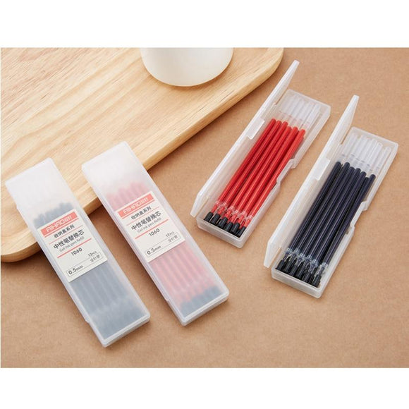 12pcs Muji pen refill set with Box 0.5mm ink ballpoint pen signature Stationery Gel pen Office kawaii school supplies 04114