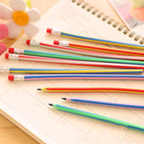 5 pcs/lot Colorful Magic Bendy Flexible Soft Pencil With Eraser Stationery Student Colored Pencils School Office Supplies