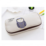 New School Supplies Student Pencil Box Canvas Stationery Box High-capacity Multi-functional Pen Bag Flip-top Animal Pencil Case