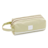 Portable 2 level Large Capacity Canvas Pencil Case Bag Pen Box Zipper Bags School Supplies Stationery