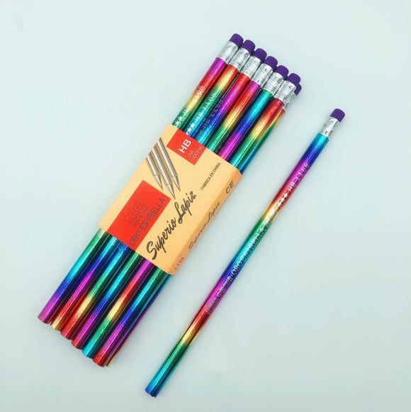 2018 New Rainbow Pencil Wood Environmental protection Pencil Bright color Appearance Pencil school office writing Pencil