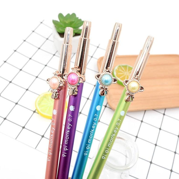 1Pcs Cute Kawaii Gem Press Automatic Mechanical Pencil Writing Drawing School Office Supply Student Stationery 0.7mm